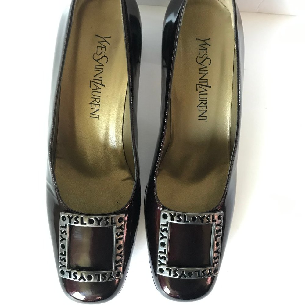 YSL Yves Saint Laurent Burgundy Heels 8.5M